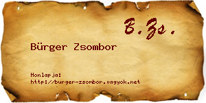Bürger Zsombor névjegykártya