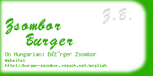 zsombor burger business card